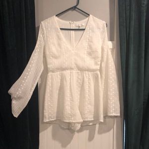 Sweet Embroidered Cold-Shoulder Romper